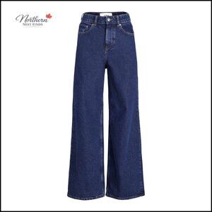 High Waist Wide Leg Jeans Relaxed Fit Denim